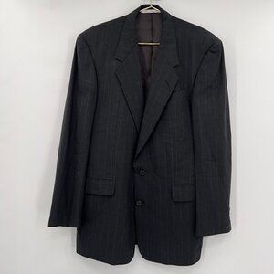 Vintage Karl Lagerfeld Paris Mens 100% Wool Charcoal Gray Jacket/Blazer